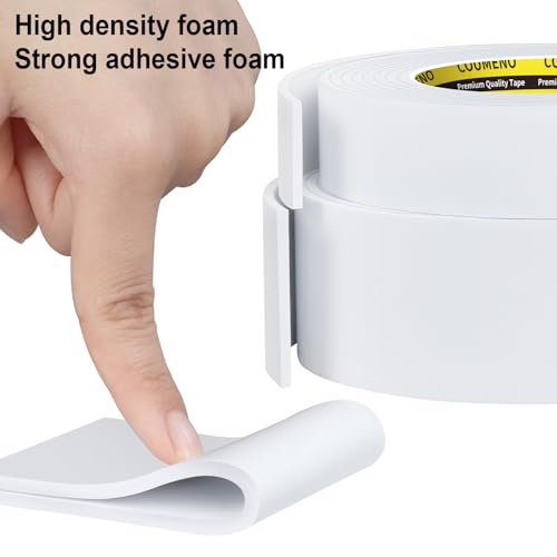 COUMENO Single-Sided Adhesive EVA Foam Tape 1inX10FT,White Foam Weather Stripping,Door Seal & Window Insulation Tape,Waterproof Sound Proof Seal Strip for Doors,Windows,Garage Door & Gap Sealing - Image 5