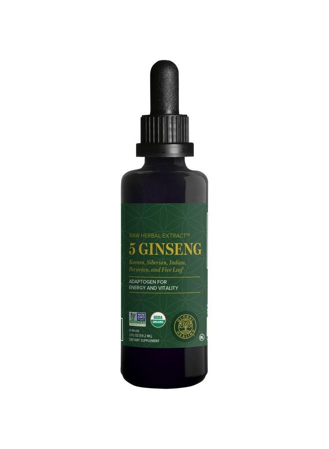 جلوبال هيلنغ سنتر مستخلص عشبي خام عضوي من نبات الجنسنغ العالمي - مكمل غذائي سائل من نبات الجنسنغ باناكس يعزز الطاقة - الجنسنغ الكوري، الجنسنغ السيبيري، الماكا، الأشواغاندا - غير معدّل وراثيًا - 2 أونصة سائلة - Image 1