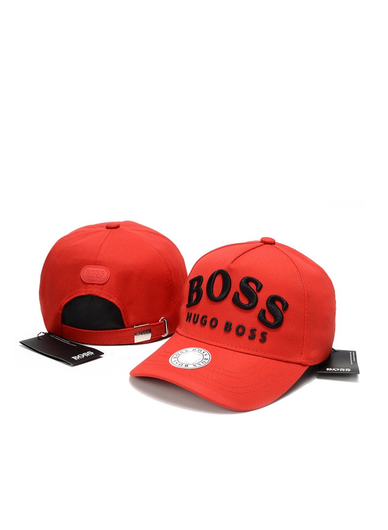 BOSS Signature Red Embroidered Logo Baseball Cap