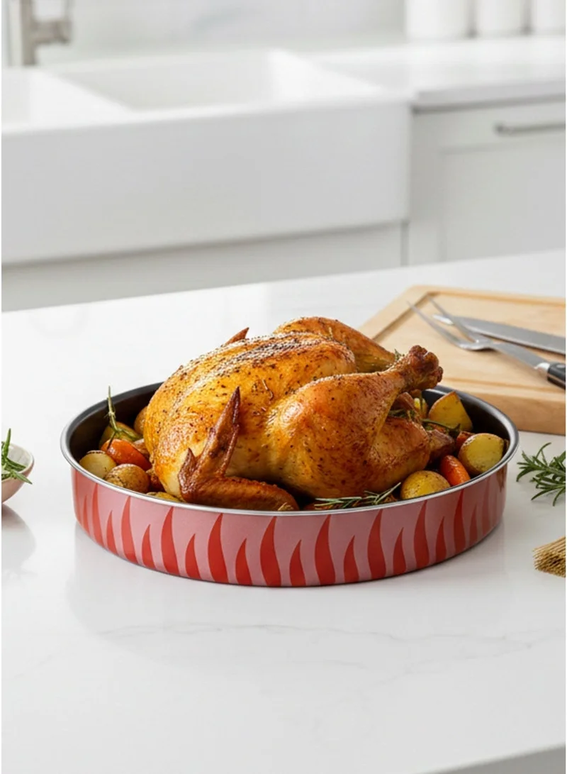 Wilson Wilson 28cm Round Non-Stick Roasting Tray – Durable Bakeware for Oven Cooking, Ideal for Roasting and Baking