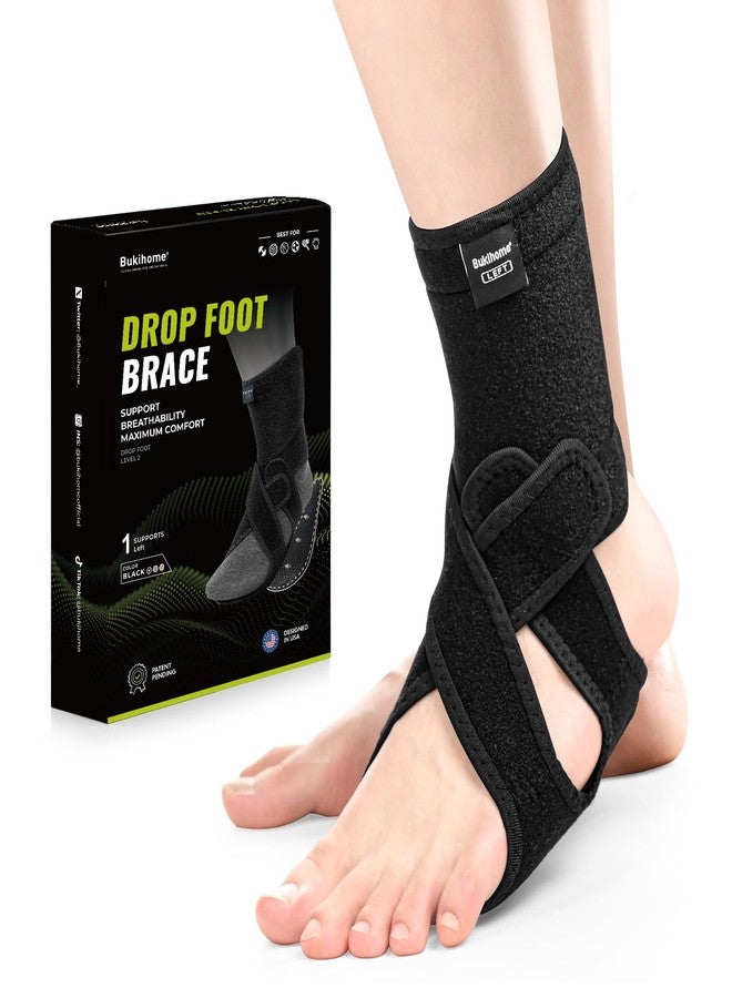 Bukihome Adjustable AFO Foot Drop Brace - Foot Support for Walking with Shoes, Socks, or Barefoot - Relieves Foot Drop, Plantar Fasciitis, Stroke & MS Recovery - Unisex（Left） - Image 1
