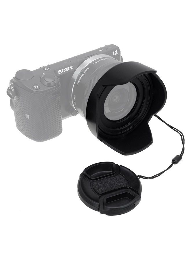 Fotodiox Reversible Lens Hood Kit for Sony E PZ 16-50mm F3.5-5.6 OSS E-Mount Power Zoom Lens, Reversible Tulip Flower Hood w/Cap f/Sony Kit Lenses - Image 2