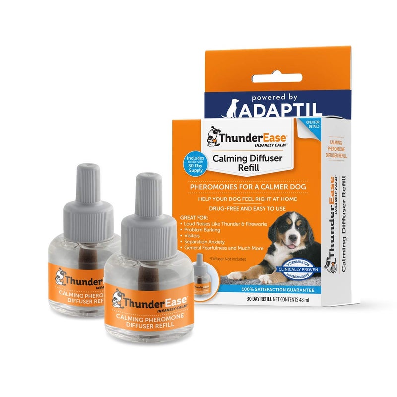 ThunderEase Dog Calming Pheromone Diffuser Refill | Powered by ADAPTIL | Vet Recommended to Relieve Separation Anxiety, Stress Barking and Chewing, and The Fear of Fireworks and Thunderstorms (60 Day - Image 1