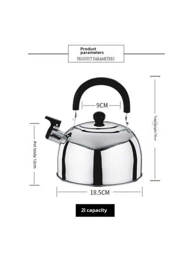 Wild Teapot Cap Explosion-proof Travel Household Stainless Steel Flat Bottom Sound Kettle Induction Cooker Gas Stove Free Shipping-Color:Thickened American Color 2 Liters-Capacity:Default  - Image 1