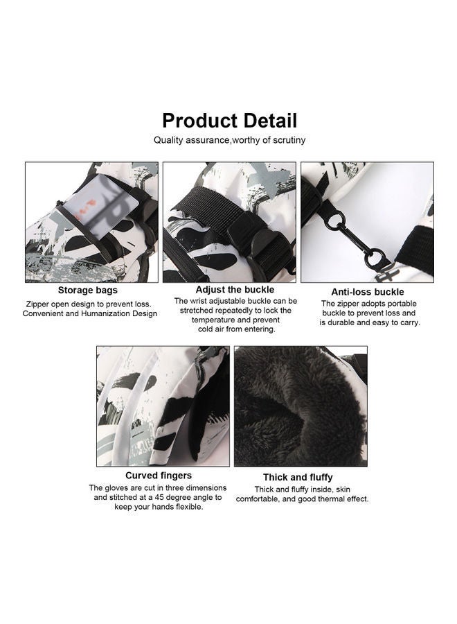 نيبمينينت Ski Graffiti Zipper Gloves for Women M - Image 2