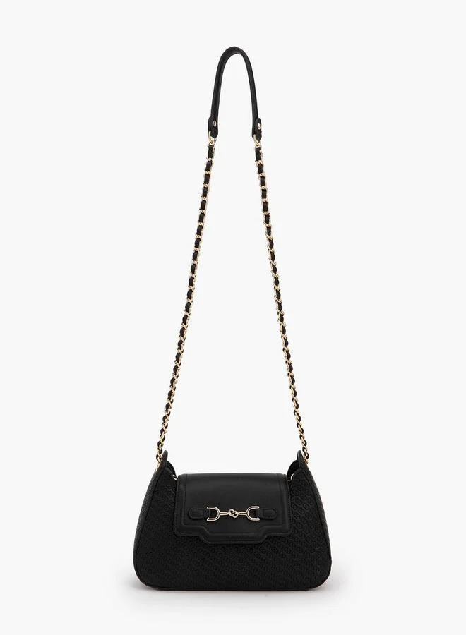 سيليست Monogram Embossed Crossbody Bag With Chain Strap