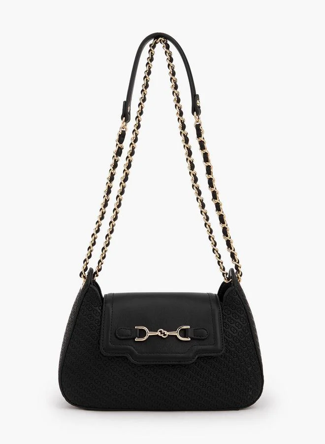 سيليست Monogram Embossed Crossbody Bag With Chain Strap
