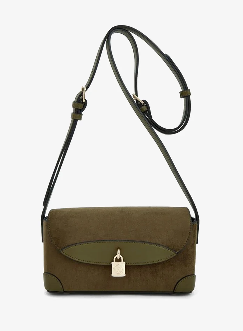 Solid Crossbody Bag With Magnetic Clasp Closure