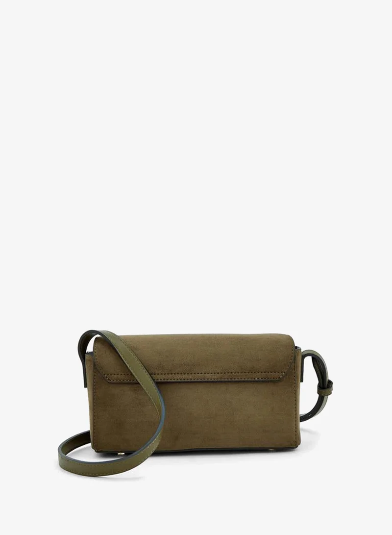 Celeste KHAKI Solid Crossbody Bag With Magnetic Clasp Closure for Women | Best Price UAE