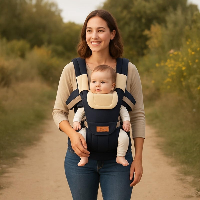 Cudli 4 in 1 Baby Carrier for Newborn to Toddler | Adjustable Ergonomic Baby Sling with Waist Belt and Padded Shoulder Straps | Breathable Soft Fabric Baby Carry Bag for Infants 4–36 Months - Image 5