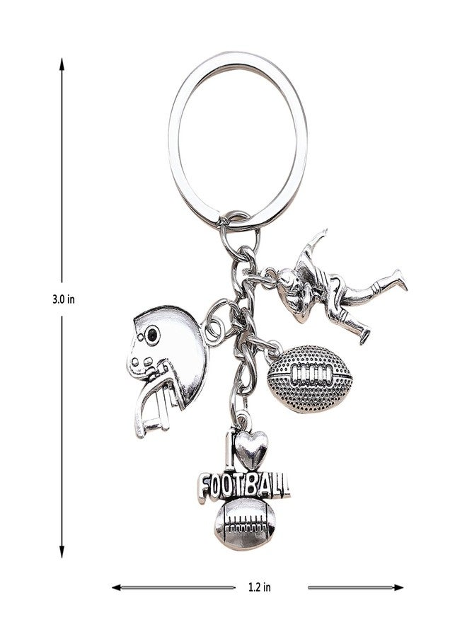 iMagitek 20 Pcs Football Keychains Football Helmet Charm Football Player Charm Keyrings for Football Lover Gifts - Image 2