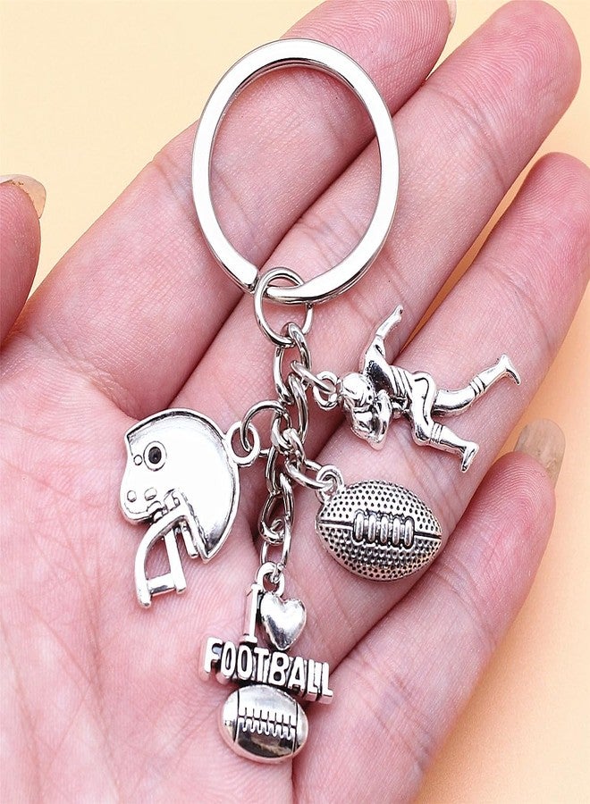 iMagitek 20 Pcs Football Keychains Football Helmet Charm Football Player Charm Keyrings for Football Lover Gifts - Image 4