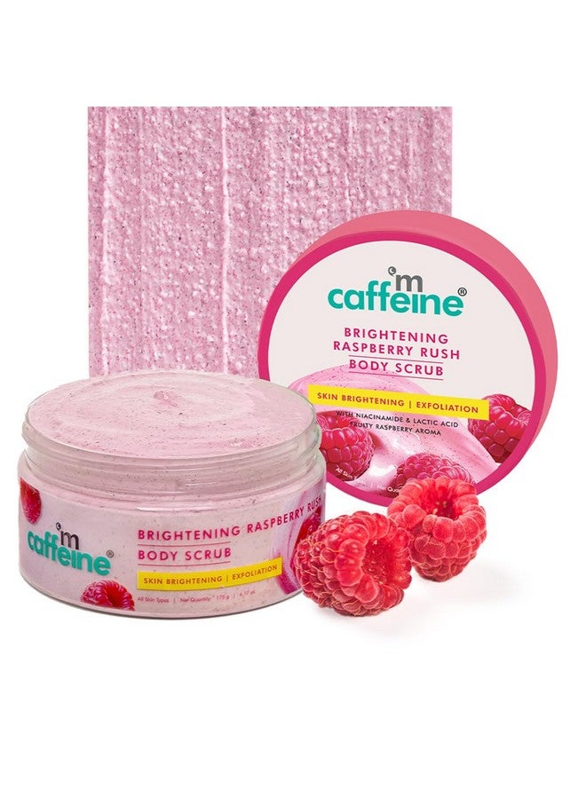 MCaffeine مقشر الجسم المشرق بالتوت من mCaffeine | إزالة تان | AHAs - حمض اللاكتيك والجلليكوليك، النياسيناميد | غني بفيتامين C لبشرة أكثر إشراقًا ونعومة | إزالة الجلد الجاف والميت | رائحة التوت الفاكهي - 175 جرام - Image 1