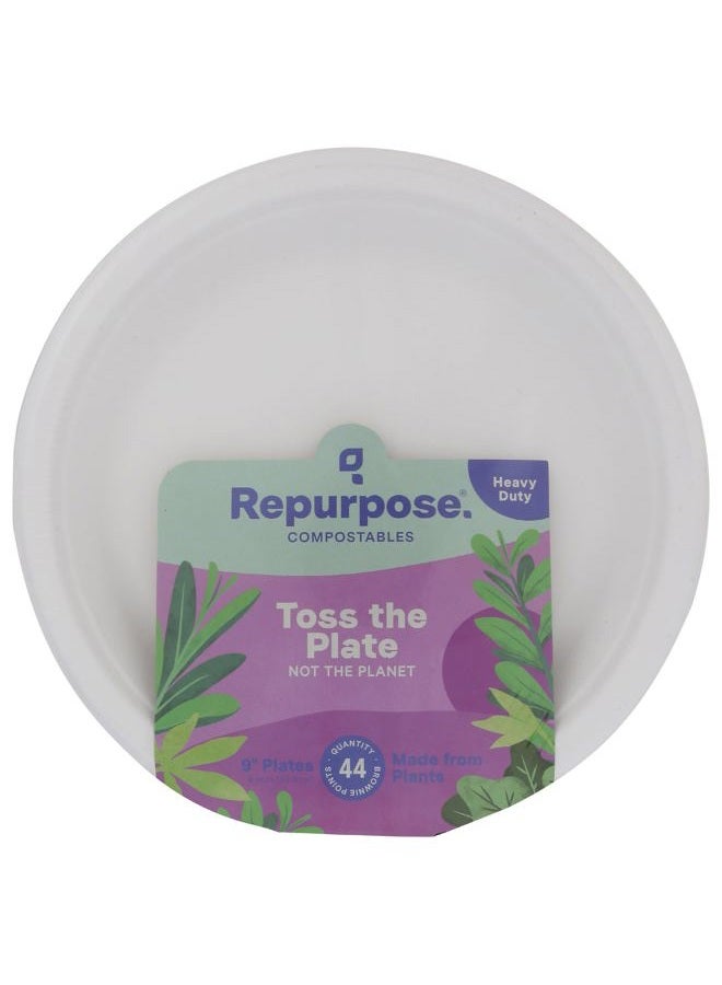 Repurpose Compostables REPURPOSE Compostable Plates 9 Inch, 44 CT - Image 1