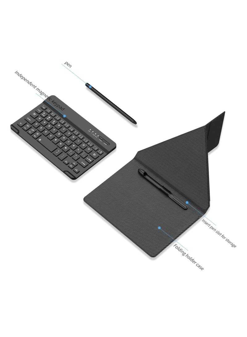 TIGER [2+1] Bluetooth Keyboard Case for Samsung Galaxy Z Fold 6/Fold 5/Fold 4/Fold 3, Leather Foldable Keyboard Case with Bluetooth Keyboard and Pen, Premium Black Case for Samsung Fold 6/Fold 5/Fold 4/Fold 3  - Image 5