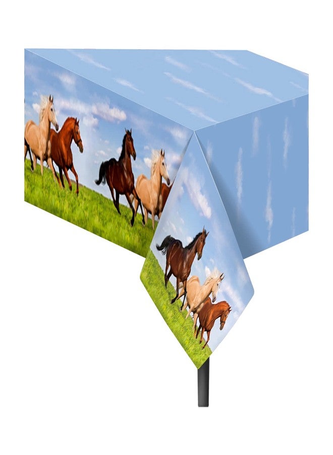 Lide Road Horse Racing Tablecover- 3 Pack 54 x 87 Inch Horse Table Cover Supplies Horse Party Table Cloth Horses Theme Table Covers for Wild Horse and Birthday/Horsings Racings Derby Decorations… - Image 2