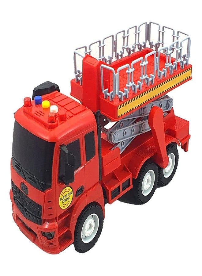 TriLok Elevator Crane Push and Go Big Size Construction Truck Vehicle Toy for Kids Friction Powered Wheel Sound and Light Effect Toy Truck for 3+ Years Old Boys Girls (Multicolor) - Image 1