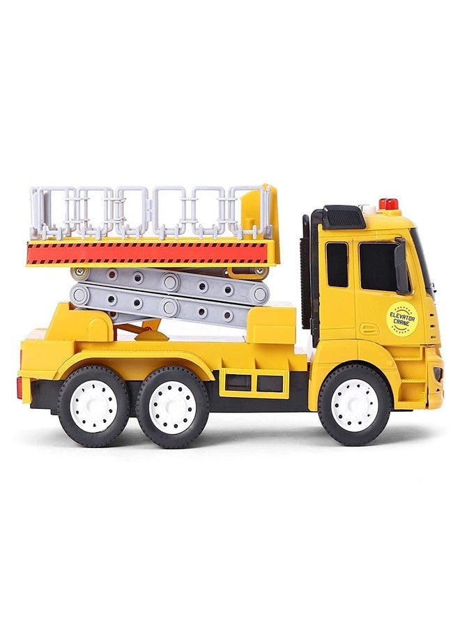 TriLok Elevator Crane Push and Go Big Size Construction Truck Vehicle Toy for Kids Friction Powered Wheel Sound and Light Effect Toy Truck for 3+ Years Old Boys Girls (Multicolor) - Image 3