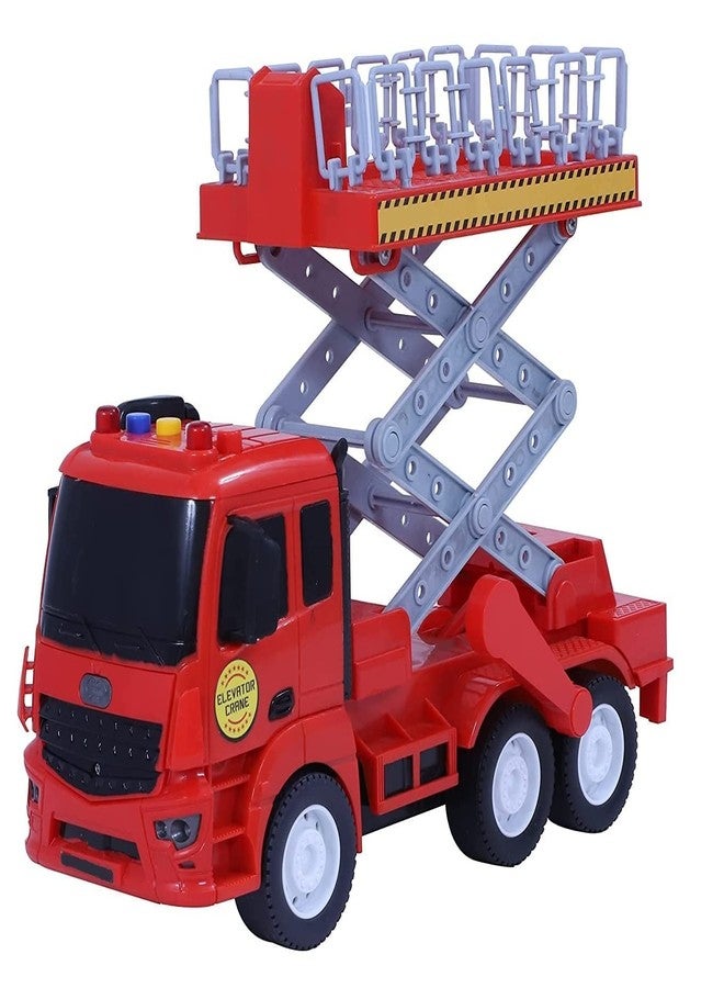 TriLok Elevator Crane Push and Go Big Size Construction Truck Vehicle Toy for Kids Friction Powered Wheel Sound and Light Effect Toy Truck for 3+ Years Old Boys Girls (Multicolor) - Image 2