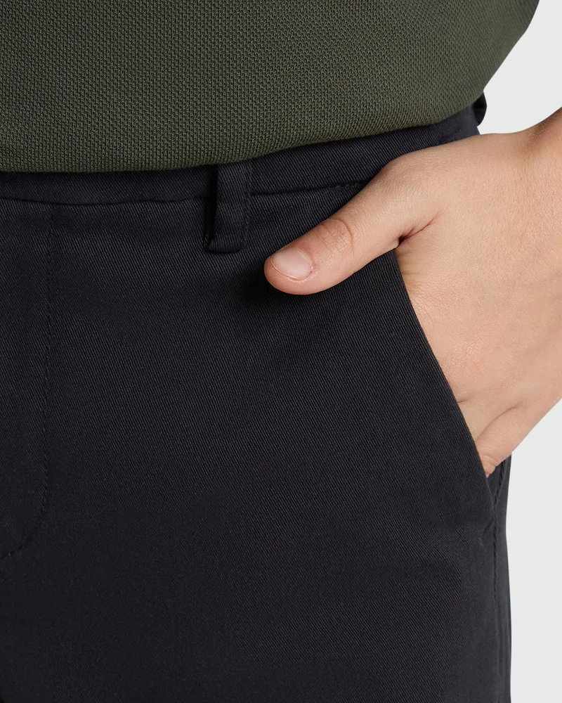Ovs Black Elasticated Chinos For Boys