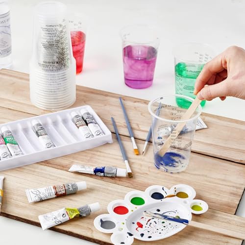 Taeku Measuring Cups Plastic, 8 oz Disposable Clear Epoxy Cups for Resin Reusable Multipurpose Stain Paint Liquid Mixing Cups for Cooking Baking (Pack of 50) - Image 5