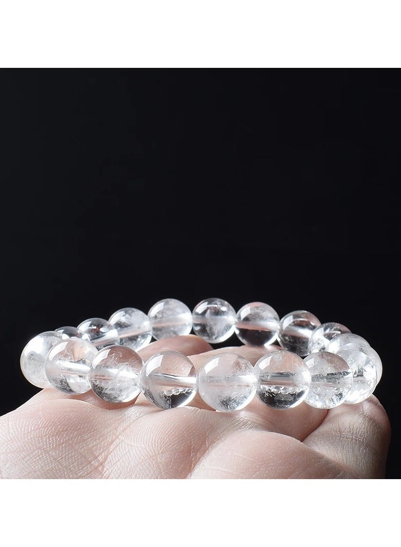 HADIGEMS 10mm Clear Quartz (Rock Crystal) Strech Bracelet - Image 3