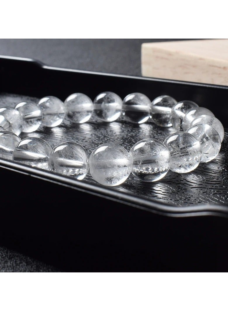 HADIGEMS 10mm Clear Quartz (Rock Crystal) Strech Bracelet - Image 5