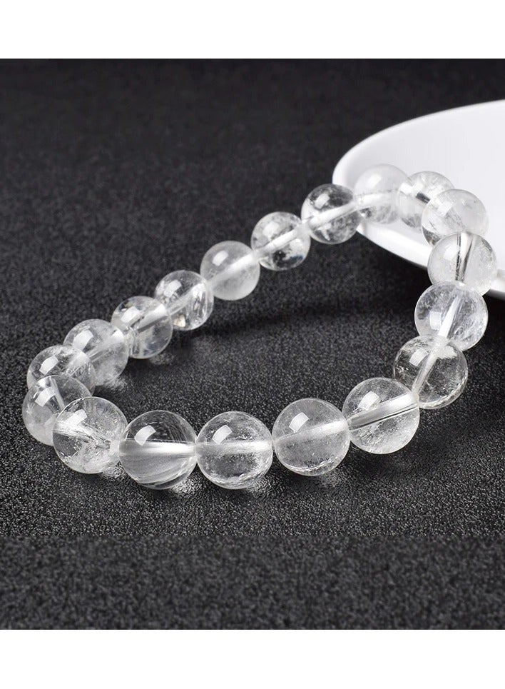 HADIGEMS 10mm Clear Quartz (Rock Crystal) Strech Bracelet - Image 2