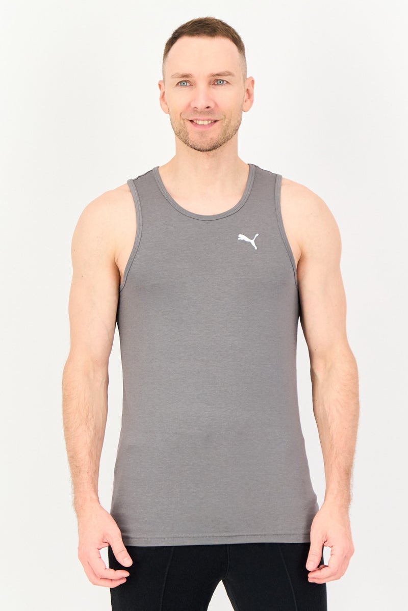 PUMA Men Sportswear Fit Sleeveless Premium Soft Touch Training Vest, Grey - Image 1