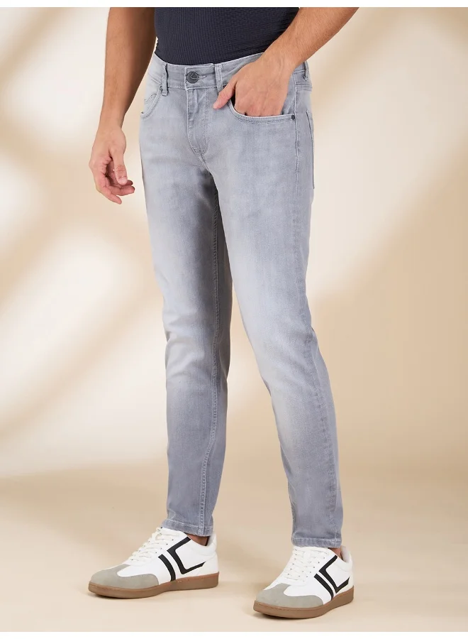 Being Human Mens Grey Tone Cropped Fit Denims