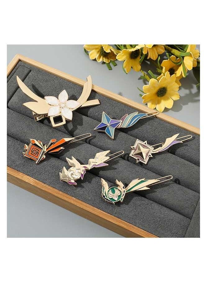 Generic - 6 PCS Genshin Peripheral Alloy Hairpin, Genshin Cartoon Game Hair Clip, Exquisite Cosplay Hair Barrette Set - Image 1