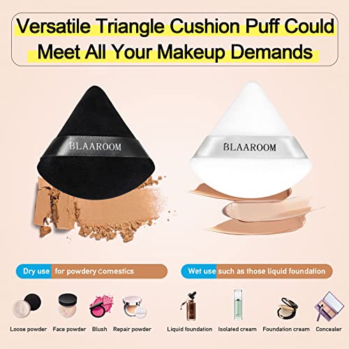 BLAAROOM 12 Pcs Velour Powder Puff Face Makeup Triangle Powder Puffs Face Exquisite Makeup Eyes and Corners Contouring for Loose Powder Wet Dry Cosmetic Foundation Sponge Makeup Tool - Image 2