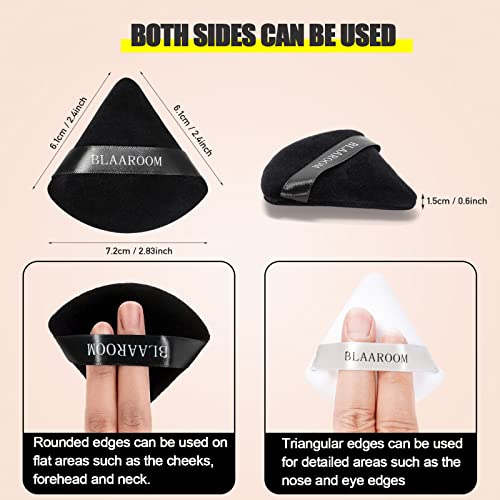 BLAAROOM 12 Pcs Velour Powder Puff Face Makeup Triangle Powder Puffs Face Exquisite Makeup Eyes and Corners Contouring for Loose Powder Wet Dry Cosmetic Foundation Sponge Makeup Tool - Image 5