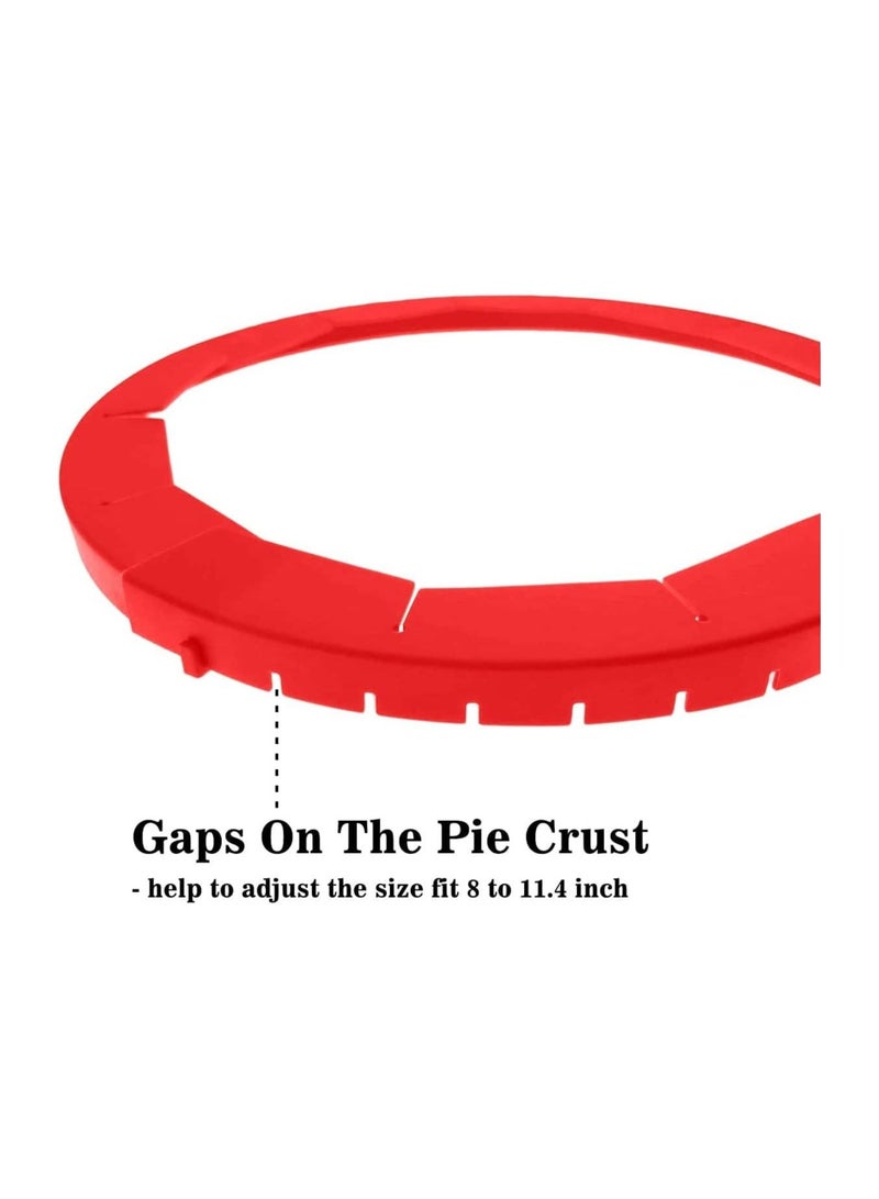 Set of 2 Adjustable Silicone Pie Crust Shields for Baking Protectors Covers Kitchen Tools Fits 8 to 11 Inch Pies - Image 2