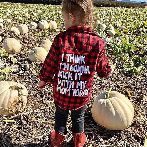 MERSARIPHY Toddler Long Sleeve Shirt Baby Boy Girl Plaid Top for Toddler Spring Winter Coat for Kid (Red Plaid, 5-6 T) - Image 2