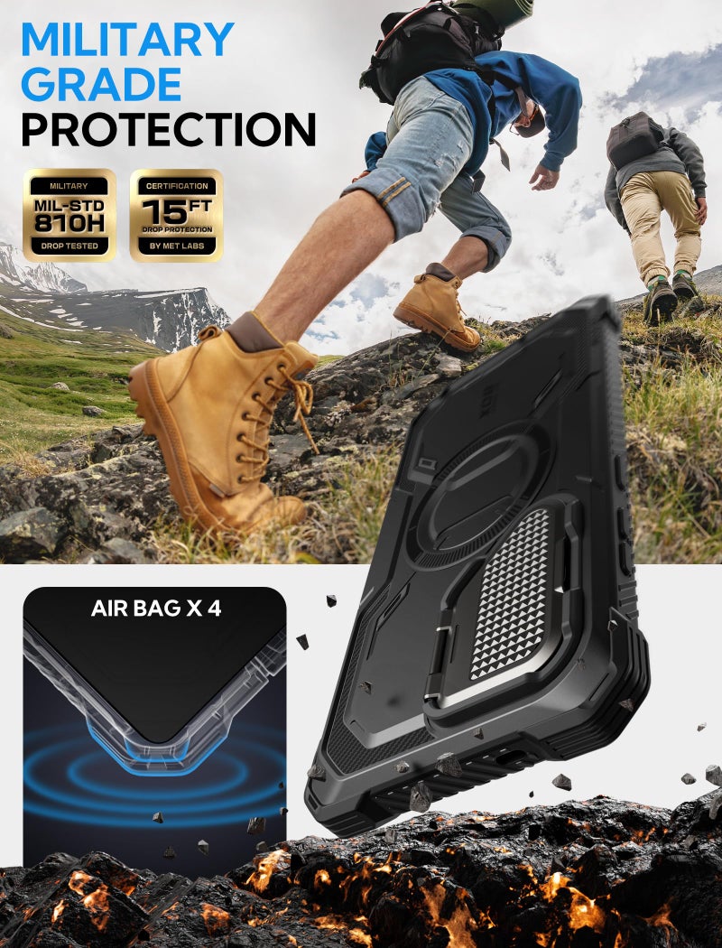 I-blason حافظة i-Blason Armorbox لجهاز Samsung Galaxy S25 Ultra مع غطاء كاميرا وحامل MagSafe [حماية عسكرية] حافظة هاتف مغناطيسية ثقيلة كاملة الجسم مع واقي شاشة لجهاز S25 Ultra بحجم 6.9 بوصة، أسود - Image 3