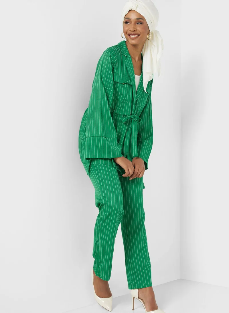 Khizana Striped Blazer And Pant Set