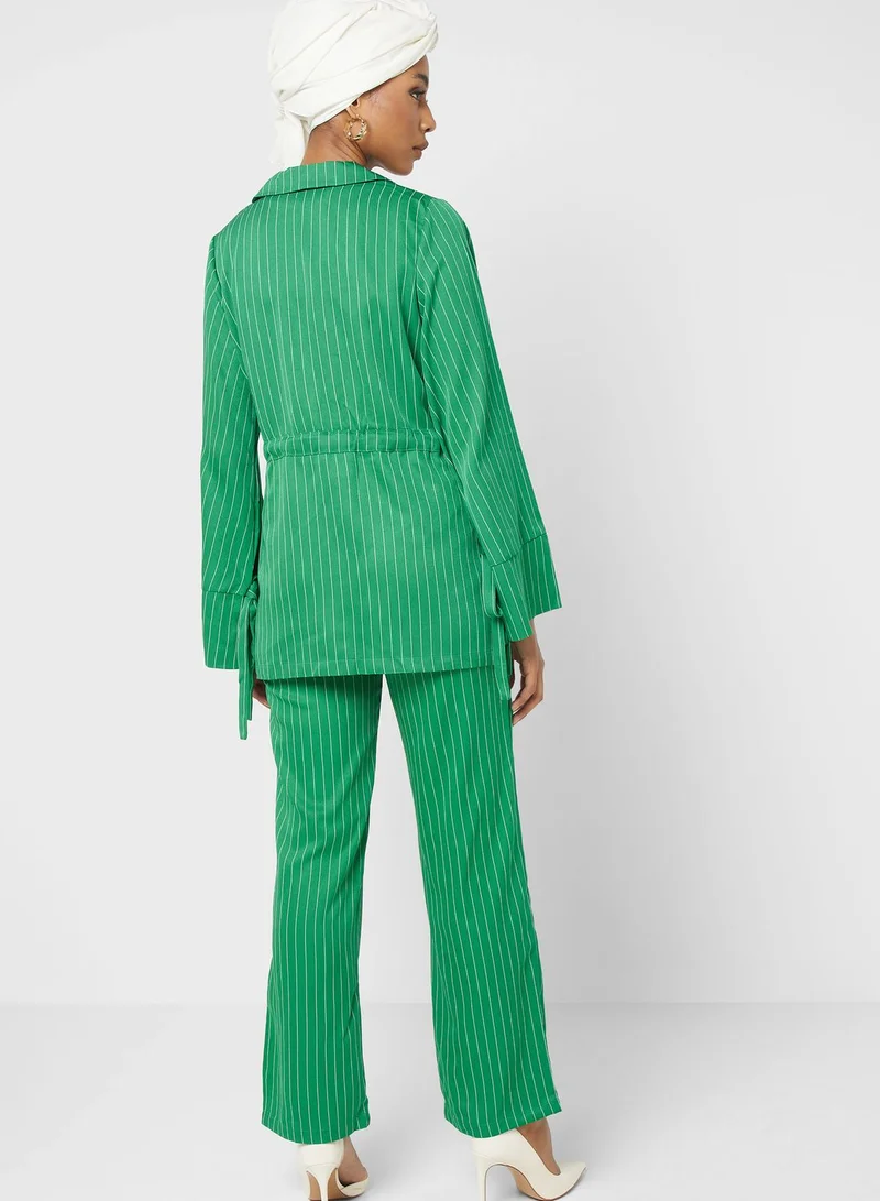 Khizana Striped Blazer And Pant Set