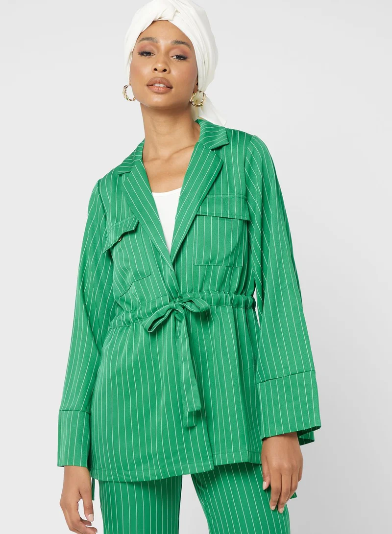 Khizana Striped Blazer And Pant Set