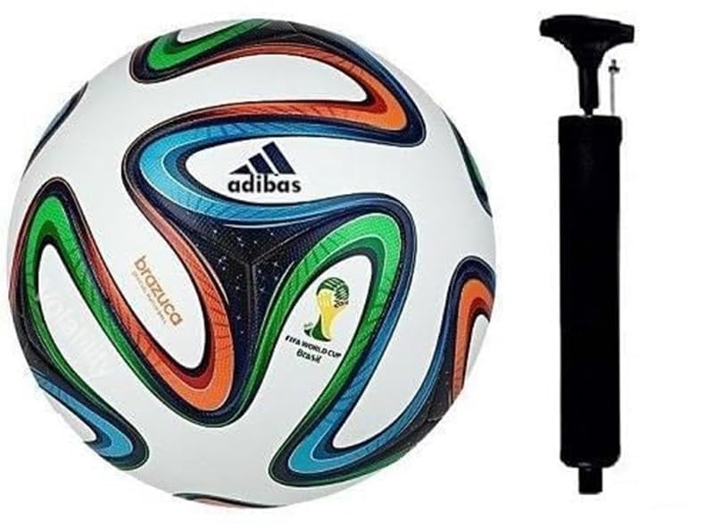 Brazuka Football for All Ages Suited for The Grass Fields | PU | Suitable for Grass |Practice Ball | Soccer Ball | for Men/Women | Football Size - 5 (with Pump)