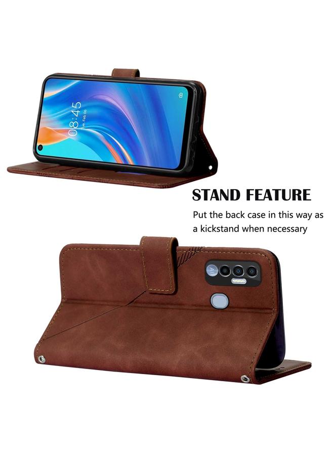 إيروريكس جراب هاتف Tecno Spark 7 Pro Crossbody من الجلد المنقوش ثلاثي الأبعاد - Image 4