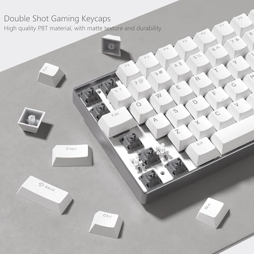 Womier White Keycaps for Mechanical Keyboard, Shine Through Key caps PBT Custom Keycap Doubleshot, Universal Compatiability for 60 75 100 Percent Cherry Gateron MX Switches Keyboard, White - Image 3
