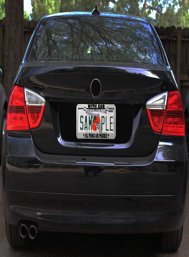 Speedy Pros Metal License Plate Frame with God All Things are Possible Religious Jesus Pink Car Accessories Chrome 2 Holes 1 Frame - Image 4