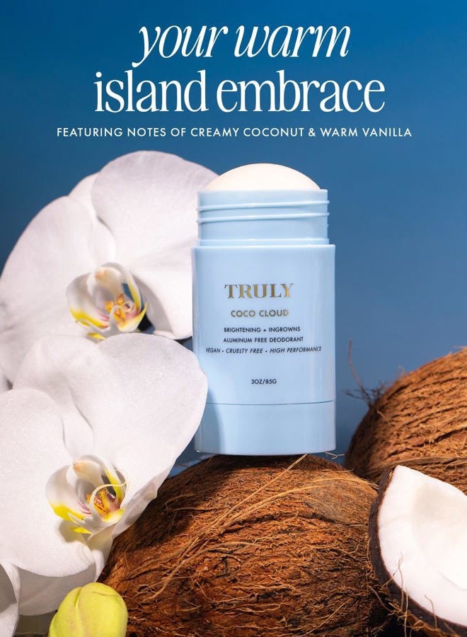 Truly Beauty Coco Cloud Deodorant | Targets Body Odor, Ingrown Hairs & Discoloration | Gentle, Aluminum-Free Deodorant | Made with Coconut oil & Mandelic Acid | Coconut & Vanilla Scent | (3 Oz) - Image 3