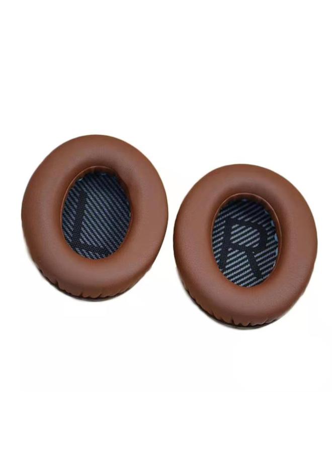 Doctor Qc35 Qc15 Qc25 Headset Ear Cushion Pullover Style Earphone Cover Ae2/i Sponge Leather Cover Real Protein Leather-Color:Brown With LR Black Pad A Beat 2 For A Pair Of Belt Packaging - Image 1