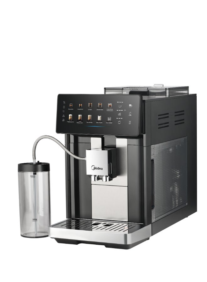 مديا ماكينة القهوة الأوتوماتيكية بالكامل Midea GenuiBrew (طراز MCA-15B0FADMCPK) – تحضير الإسبريسو واللاتيه والكابتشينو بلمسة واحدة | مطحنة مدمجة | تحضير القهوة الباردة (Cold Brew) | نظام مزدوج للحليب 1.8 L 1725 W MCA-15B0FADMCPK - Image 3