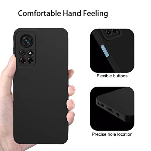 Pikkme Mi Redmi Note 11T 5G / Poco M4 Pro 5G Back Cover Soft Matte Liquid Silicone TPU | Camera Protection | Shockproof Slim Back Case (Black) - Image 3