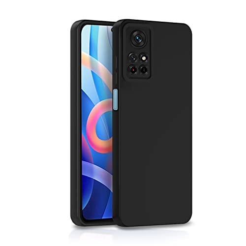 Pikkme Mi Redmi Note 11T 5G / Poco M4 Pro 5G Back Cover Soft Matte Liquid Silicone TPU | Camera Protection | Shockproof Slim Back Case (Black) - Image 1