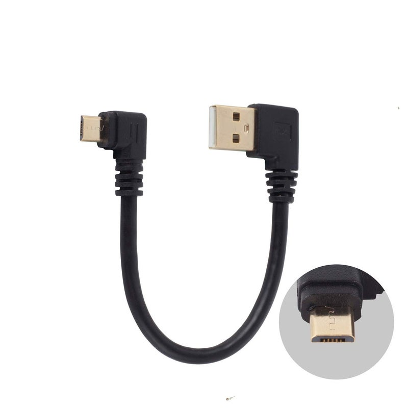 Herfair USB to Micro USB Cable 6Inch Right Angle Short USB Micro Cord 90 Degree Fast Charging Cable with Gold Plated Connectors for Samsung Galaxy S7/S6/S5 Kindle Fire TV Stick More (3-Pack) - Image 2