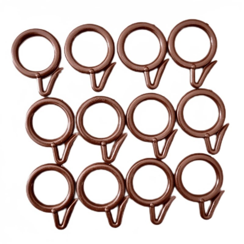 Senecio SENECIO 12PcsPack Curtain Hanger Rings Bath Drape Loop Clasp Plastic Shower Door Curtain Hooks  - Image 1